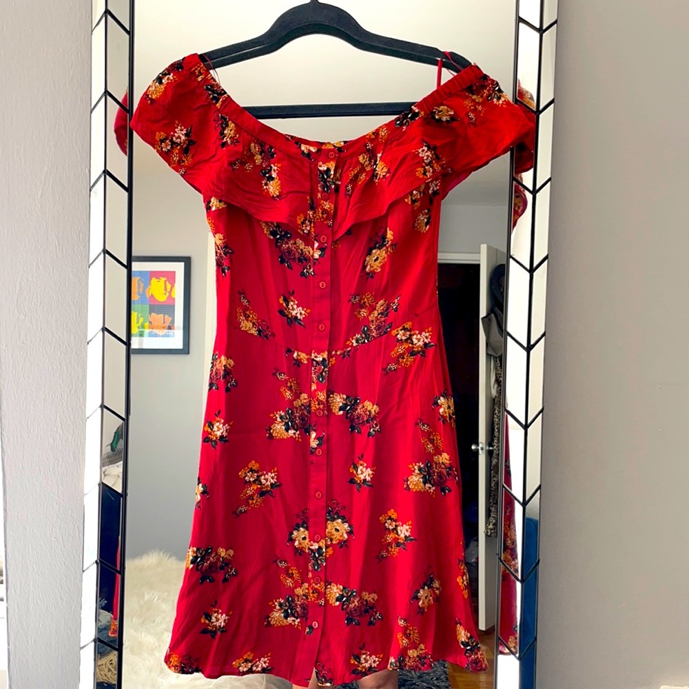 Zara Red Floral Summer Mini